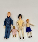 Vintage lata 70. Bendy Family Domek dla lalek Miniaturowy 4 lalki ~ Plastik i guma ~ Jednorazowy