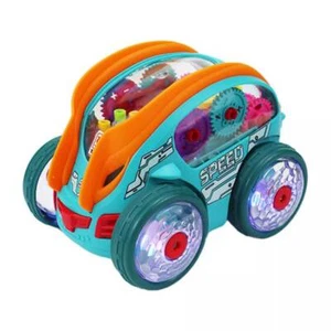 Speedlite Dynamic Gear Powered Car with Led Lights Light Up Toy Kids Xmas Gift - Picture 1 of 11
