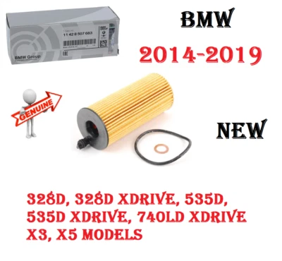 Kit de filtro de aceite de motor para BMW 328d 328d xDrive 535d 740ld xDrive X3 X5 GENUINO Foto 1 de 4