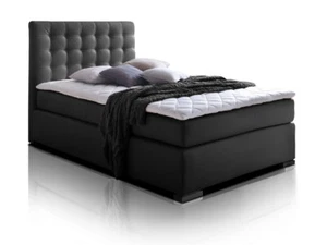 Boxspringbett Singlebett Boxspring Bett Hotelbett ISABELL PLUS Schwarz 90x200 H4 - Bild 1 von 4