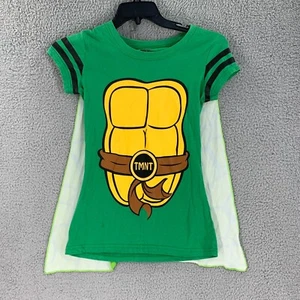 Teenage Mutant Ninja Turtles T shirt Boys Medium Green Cape Nickelodeon Costume - Picture 1 of 8