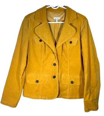 Chaqueta Blazer Moda Bug Para Mujer Pana Dorada Manga Larga 10 Foto 1 de 4