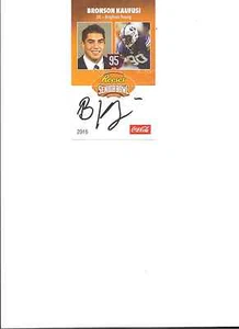 TARJETA TAZÓN SENIOR FIRMADA BRONSON KAUFUSI BYU COUGARS CON CERTIFICADO DE AUTENTICIDAD - Imagen 1 de 1