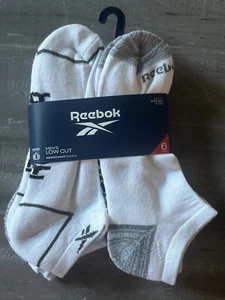 Reebok Men Low Cut Performance Socks 6 Pairs Moisture Control WhiteSZ 6-12.5 New - Picture 1 of 6
