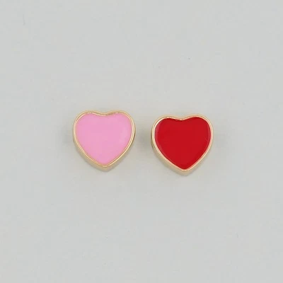 Dije de cuentas de corazón de esmalte de oro de 18 quilates para suministros para hacer joyas hágalo usted mismo Foto 1 de 4