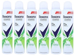 6 Pieces Rexona Women Advanced 72h Deodorant Spray Bamboo & Aloe Vera 200mL - Picture 1 of 5