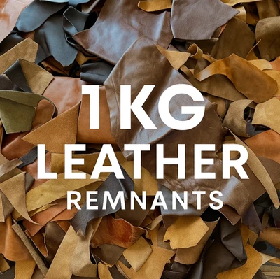 Brown Leather Offcuts & Remnants - 1kg - Various colours, thickness & sizes — 第 1/4 张图片