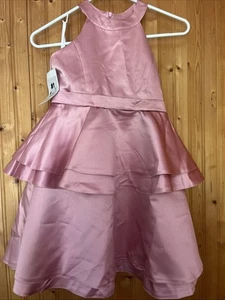 Girls Dress Pageant/wedding   Pink Satin Girls Size 7-8 years  See Photos - Picture 1 of 7