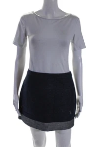 BCBGMAXAZRIA Women's Zip Closure Lined Pockets Mini Skirt Blue Size 4 - Picture 1 of 6