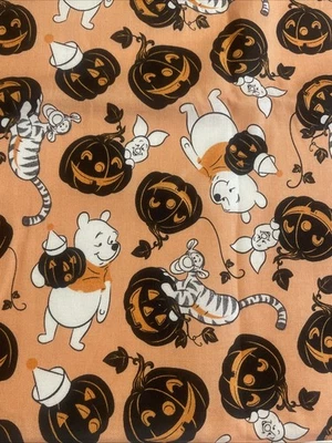 Winnie The Pooh Halloween Calabazas Tigger Lechón Algodón Graso Cuarto 18”x21” Nuevo Foto 1 de 3