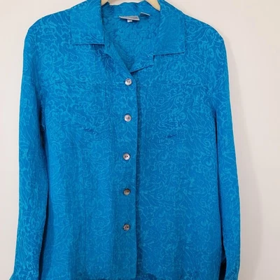 Blusa Chicos Mezcla de Lino de Seda Manga Larga con Botones Talla 0 (4) Estampado Floral Tonal Foto 1 de 4