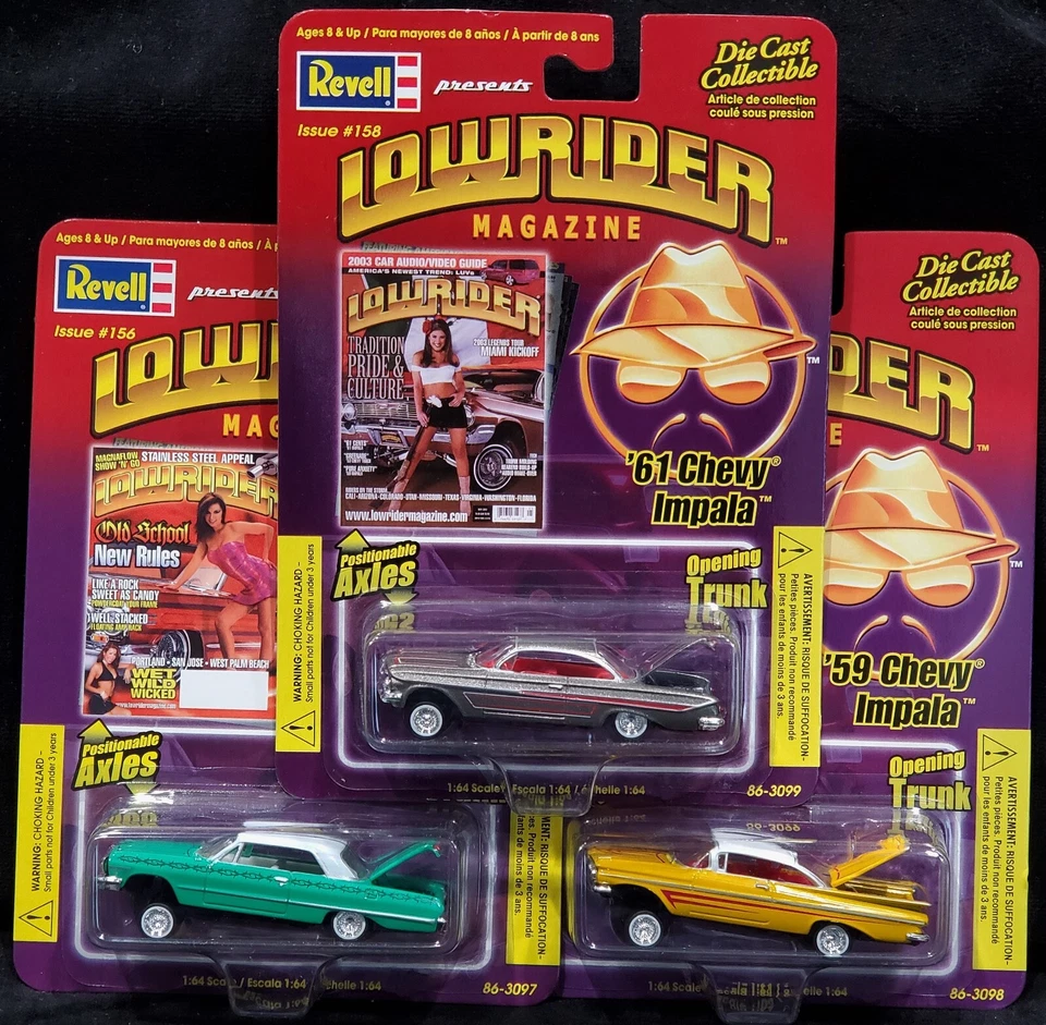 Revell 59 1959 61 1961 63 1963 Chevy Impala Lowrider Magazine Chevrolet Cars (3) - Image 1 of 4