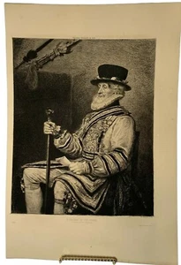 Original Exposition Universelle de 1878 "A Yeoman of the Guard" Radierung  - Bild 1 von 8
