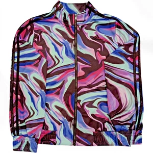 Girls Adidas Long Sleeve Multicolor Track Run Jacket L - Picture 1 of 9