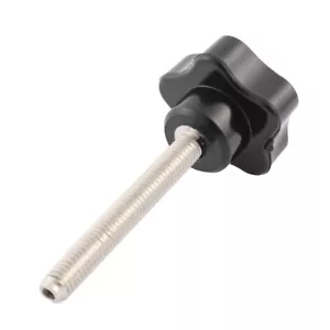 Pomello di bloccaggio testa stella plastica vite filettata maschio M8x60mm nero - Foto 1 di 2