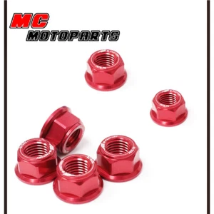 RED Rear Sprocket Nuts x6 For Triumph Street Triple S 660 2017-2018 - Picture 1 of 6