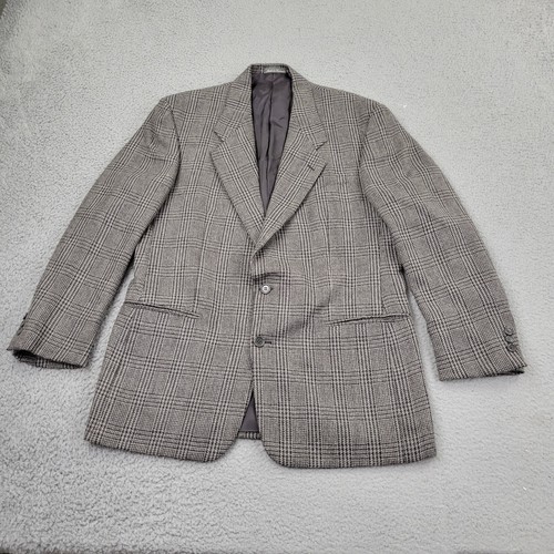 SAINT LAURENT (YSL) Blazer Yves Saint Laurent 100% alpaca uomo 46L tuta a quadri giacca cappotto sportivo