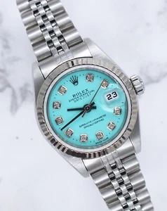 Ladies Rolex Datejust 26mm in Steel and Gold - Tiffany Blue Diamond Dial – B+P - Picture 1 of 14