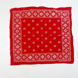 Vintage Tuside Guaranteed Red White Fast Color Southwestern Bandana 16" x 17" - Picture 1 of 4