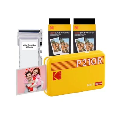 KODAK Mini 2 Retro 4PASS Stampante Fotografica Portatile (5.3x8.6cm) + Pacchetto - Immagine 1 di 4