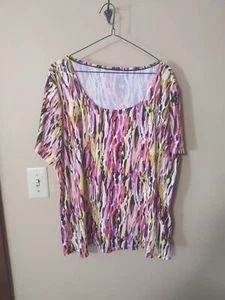 Unbranded XL Abstract Pink, Yellow Top - Picture 1 of 3