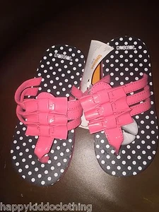 NUEVO CON ETIQUETAS Gymboree VESTIDO Talla 9-10 Rosa Negro Sandalias Zapatos Vestido NUEVO Chanclas 19.5 - Imagen 1 de 1