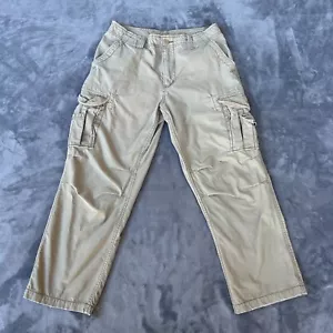 VTG Hurley Pants Mens 32x30 Khaki Tan Cargo Skateboarding Skater Y2K Distressed - Picture 1 of 18