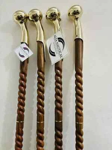 Bubba Texas style walking stick cane made of Mahogany Stained Stick Lot of 4 Pcs - Picture 1 of 10
