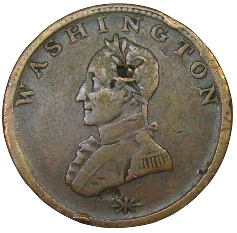 Undated (1783) Washington One Cent Double Head Military Bust Colonial Copper Cover