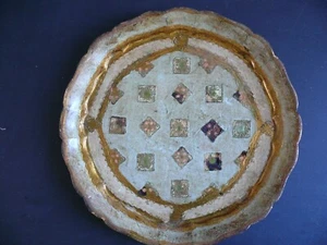 Alter Holzteller signiert V.G. Florenz Made In Italy - Bild 1 von 6