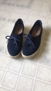 Collezione By Clarks scarpe donna blu scamosciate canapa pizzo tg 7 morbido cuscino - Foto 1 di 4