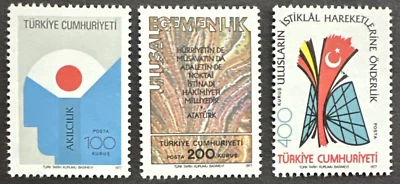 Turquía 1977 Sc#2079-2081 Juego de 3 obras MNH reformas de Ataturk Foto 1 de 2