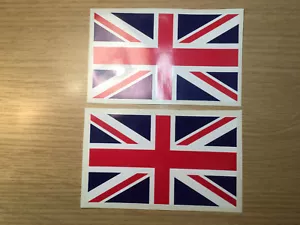 X2 UK British GB Union Jack Flags Vinyl Sticker Decal Exterior Grade 110x65mm - Picture 1 of 1
