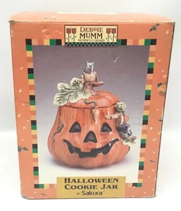 Tarro de galletas Debbie Mumm Halloween Jack O’Lantern Sakura 1998  - Imagen 1 de 1