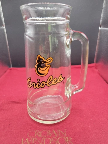 Vintage Baltimore Orioles  Glass Mug Cup MLB Baseball Cover