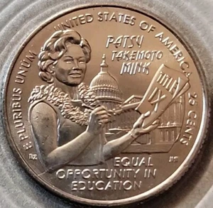 2024 P Patsy Takemoto Mink Quarter Reverse Die Crack And Chip REF#0166 - Picture 1 of 8