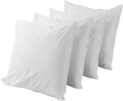 Paquete de 4 protectores de almohada estándar 100 % algodón cremallera fundas antipolvo hipoalergénicas Foto 1 de 4