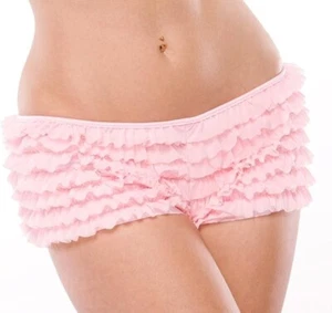 Coquette Women's Ruffled Rhumba Booty Short, Pink, One Size - Picture 1 of 2