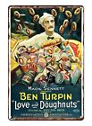 Very  Home Decor 1921 Love And Doughnuts Short Comedy Metal Tin Sign