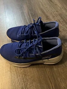 UA SC Steph Curry 3zero III GS style# 3022117400 blue/gray/white sz 7.5 EUC - Picture 1 of 8
