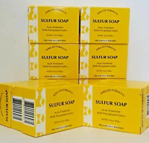 12x African Formula Sulfur Soap 3.5 oz – Face & Cleansing Bar – Bulk Pack - Picture 1 of 5
