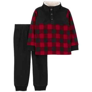 Baby Carter's 2-Piece Buffalo Check MicroFleece & Jogger Set - NWT - 12 Months - Picture 1 of 3