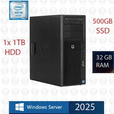 HP z420 Desktop Xeon 500 GB SSD + 1TB 32GB RAM Window Server 2025 - Image 1 of 3
