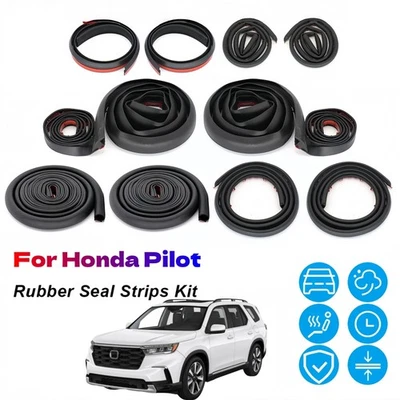 Door Rubber Seal Striping Weather Draft Wind Noise Reduction Kit For Honda Pilot - Imagem 1 de 4