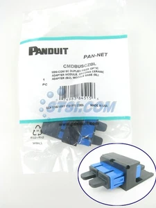 Panduit CMDBUSCZBL Mini-Com Blue SC SM Duplex Fiber Optic Adapter, Black ~STSI - Picture 1 of 4