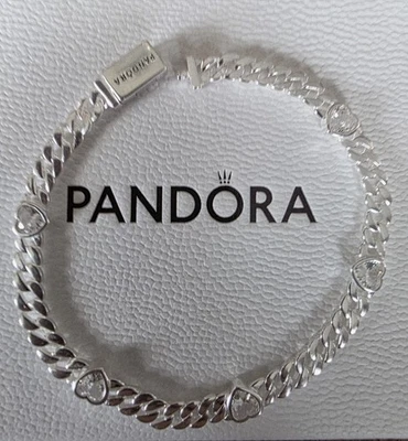 Pandora  Herzförmiges  Kettenarmband 19 Cm Sterling-Silber 925 Neu mit Box OVP - Bild 1 von 4