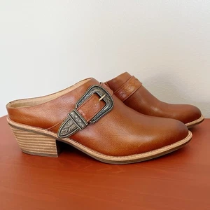 Sofft Adara Echtleder Blockabsatz Pantolette Schnalle Bourbon Größe 10 Western - Bild 1 von 9