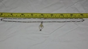 Collar Vintage Plata de Ley 925 Cadena Única Figaro 16" Perla Barroca - Imagen 1 de 8