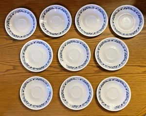 LOTTO DI DIECI piattini vintage Corelle Livingware di Corning OLD TOWN CIPOLLA BLU - Foto 1 di 24