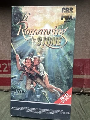 1984 Romancing the Stone VHS Video Tape Red CBS Fox HiFi Label 1st Print Movie - Image 1 of 4